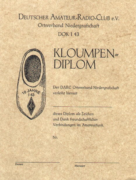 Urkunde des Kloumpen Diploms