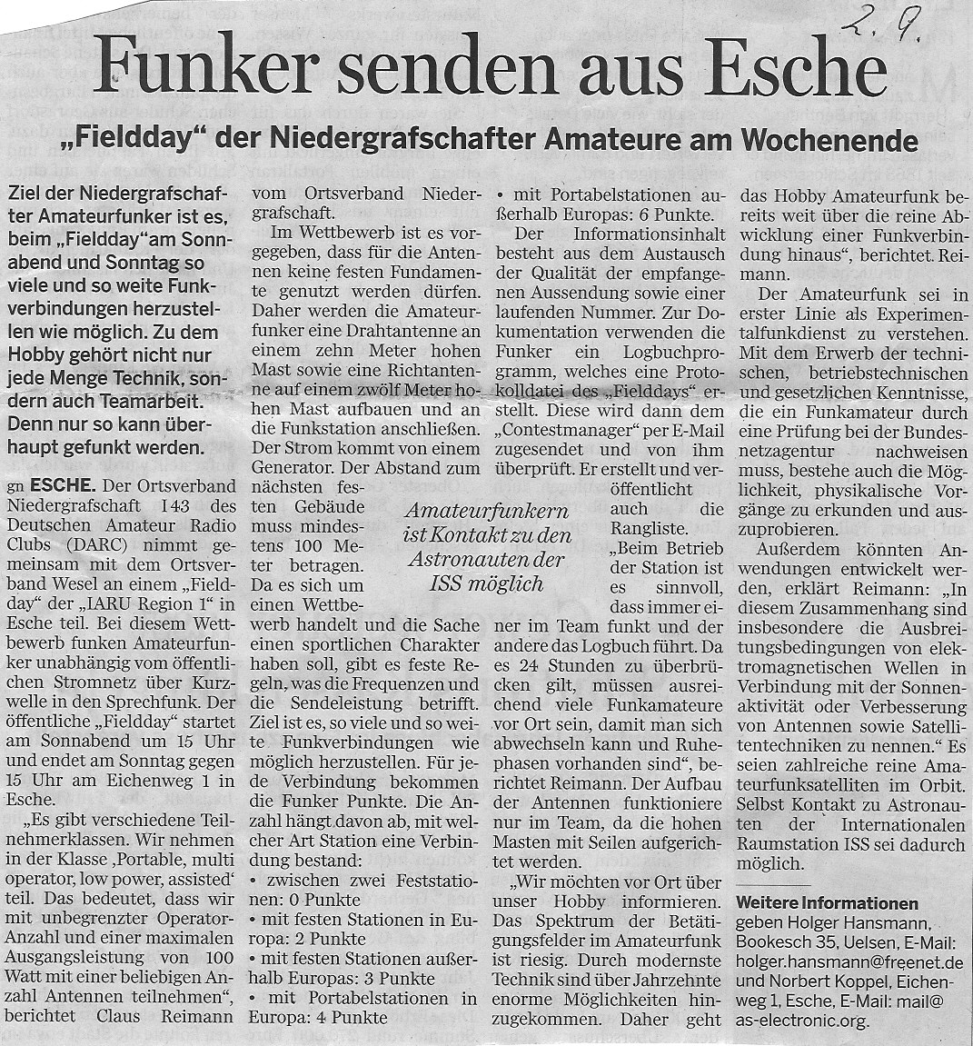 Zeitungsartikel vom 03.06.1980